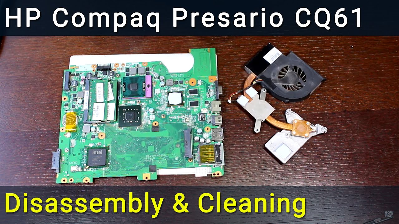 HP Compaq Presario CQ61 Разборка, чистка вентилятора от пыли и замена термопасты