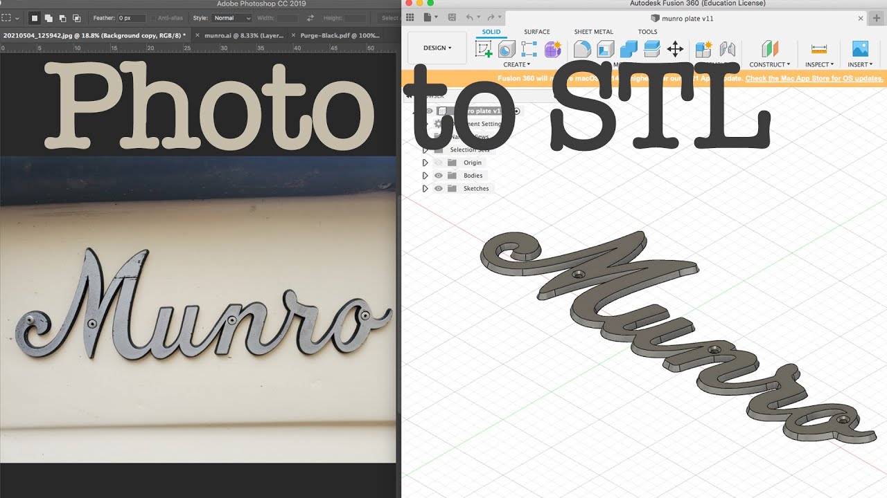 Reproducing Vintage Boat Emblem from Photo to STL 3d Print
