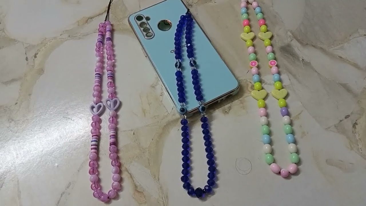 افكار لعمل سلسلة الموبايل📱مشروع مربح وسهل👌صنع اكسسوار للموبايل من الخرز اصنعيها بنفسك Diy👍