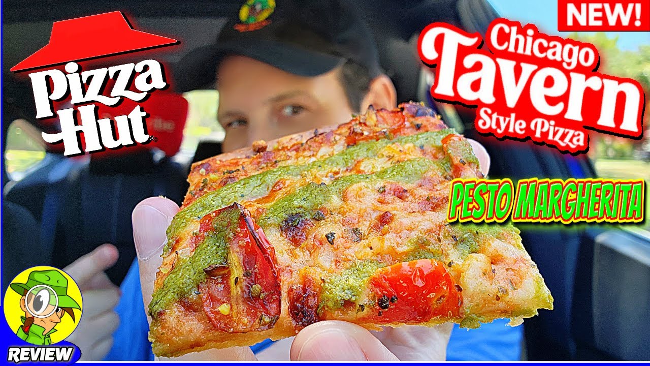 Pizza Hut® Chicago Tavern Style Pesto Margherita Pizza Review 🍕🟢🌀 ⎮ Peep THIS Out! 🕵️‍♂️