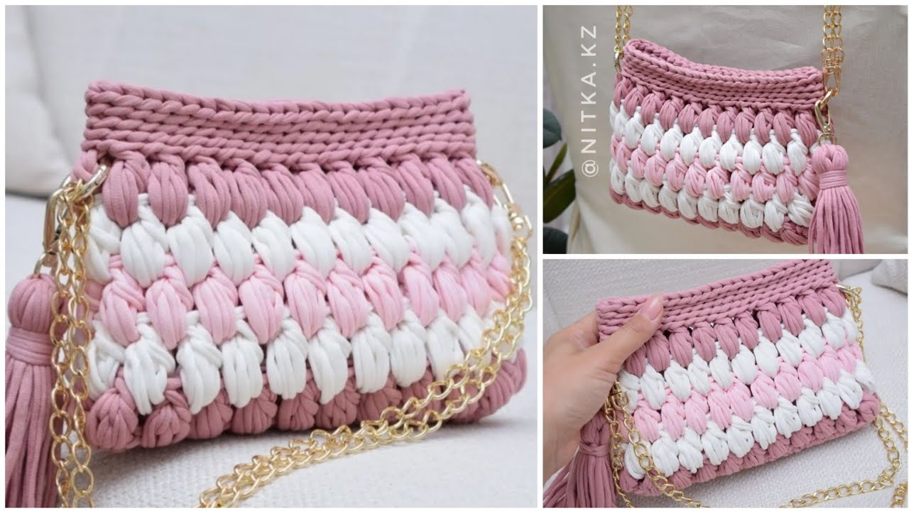 A small handbag with puff pattern A beautiful handbag for girls Маленькая сумочка клатч Зефирка