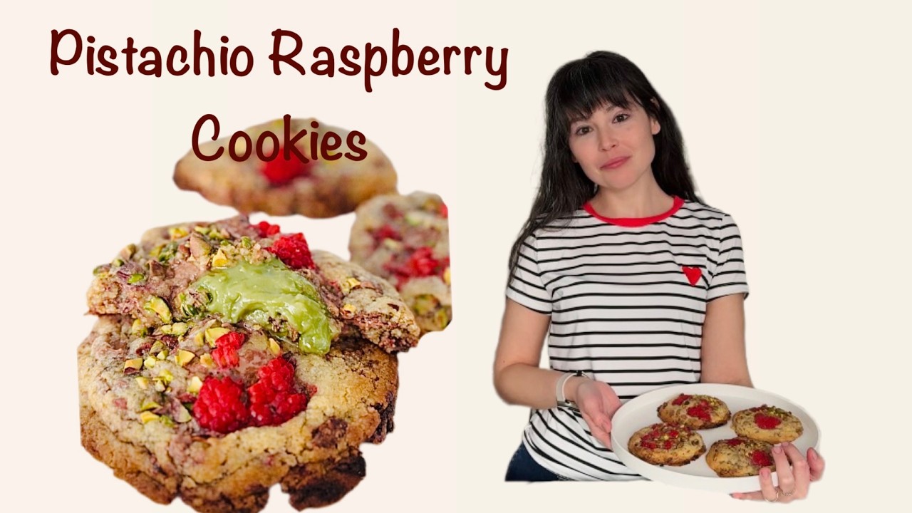 Pistachio Raspberry COKIES | RECIPE | soft pistachio center!
