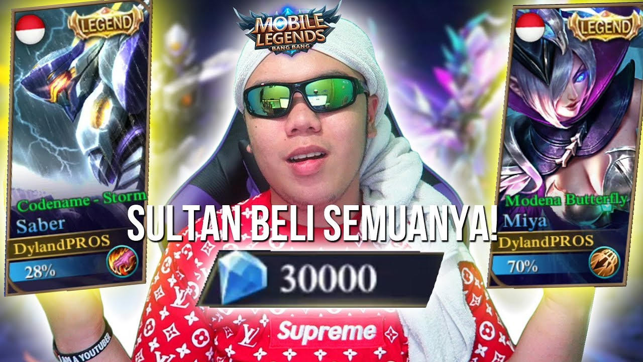 SULTAN BELI SEMUA SKIN LEGENDS SEKALIGUS!?!? TOTAL? 30.000 DIAMOND! - Mobile Legends Indonesia #42