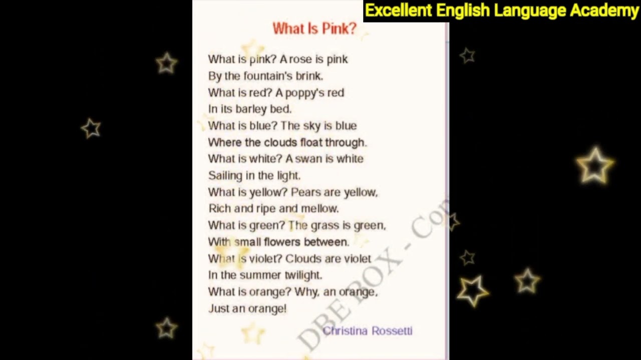 Grade - 10 What Is Pink? @eela-excellentenglish