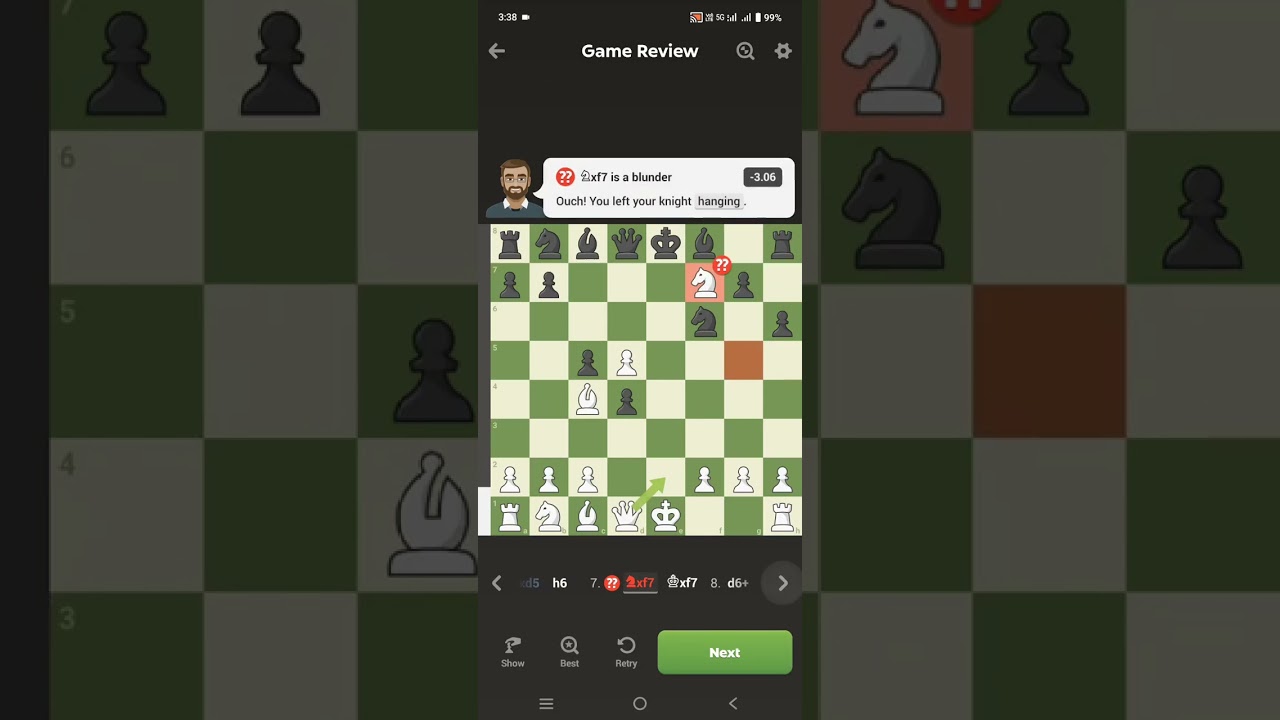 checkmate in just 11 moves. beautiful chess game.Knight sacrifice 