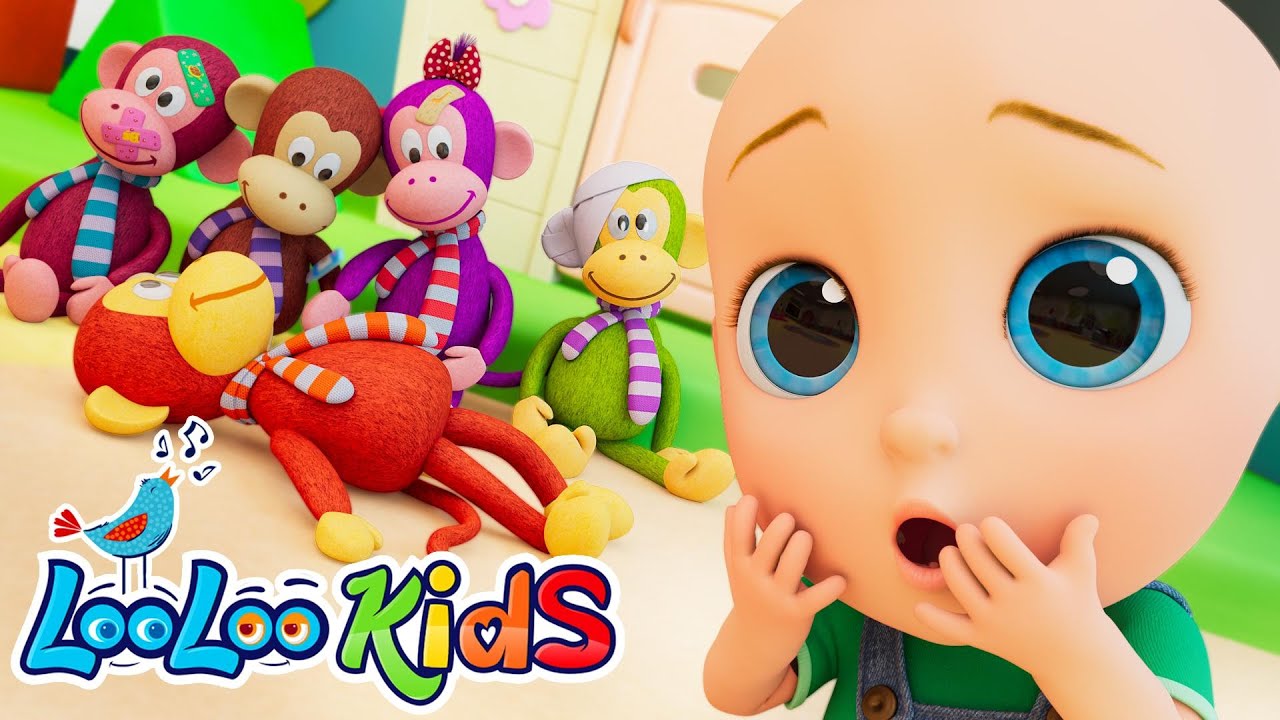 🐵🎶1 Hour of LooLoo Kids' Five Little Monkeys Adventure! 🙈🎉 Enjoy Non-stop Fun
