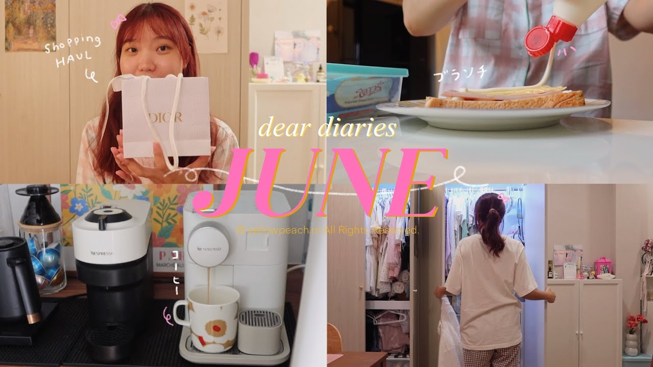 🎀‎𓍯 JUNE diaries⍤🧴: clean my room, shopping haul, self-care, work from home | yellowpeach.m