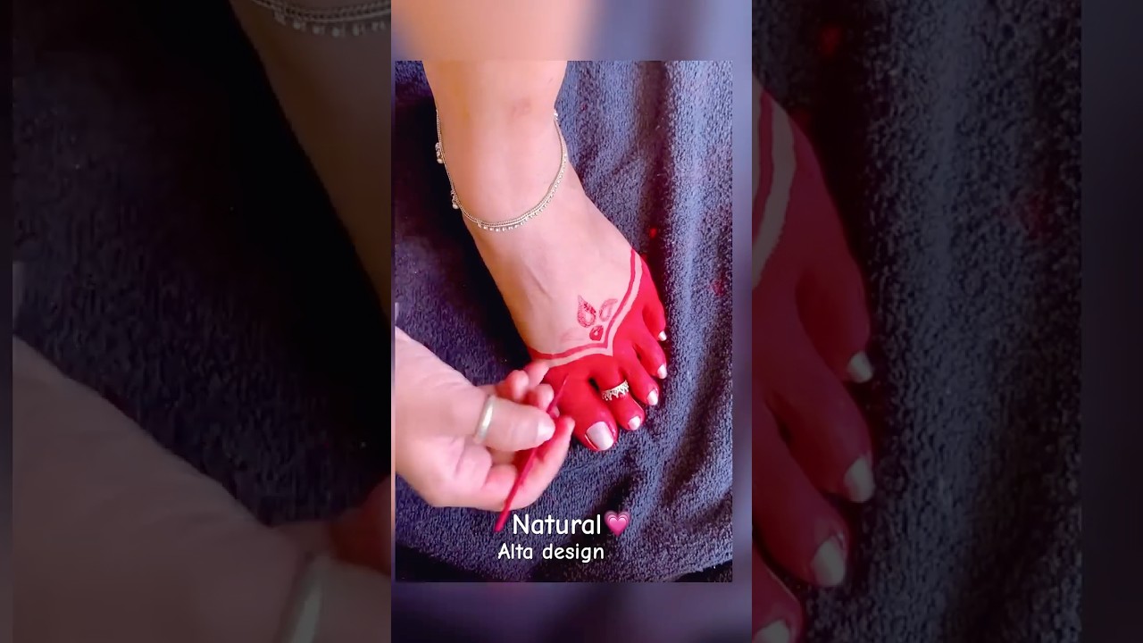 DIY Aesthetic Alta Design for wedding session💗alta kese lagaye #india #fyp #viralshorts #shorts #1m