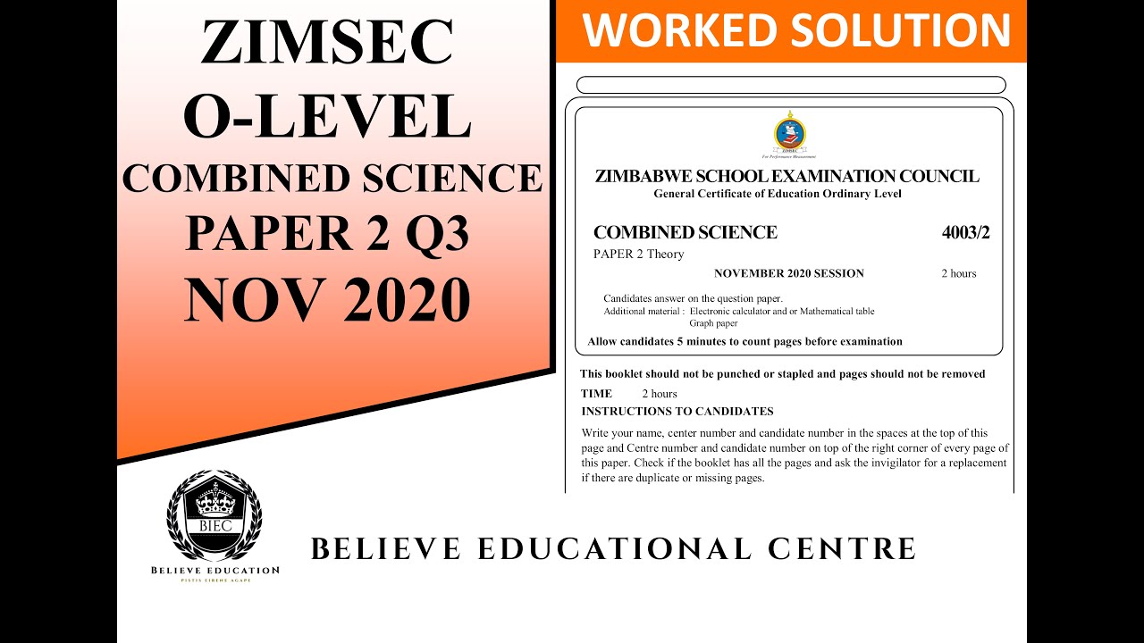Zimsec O Level Combined Science Past Paper 2 N2020 Q3