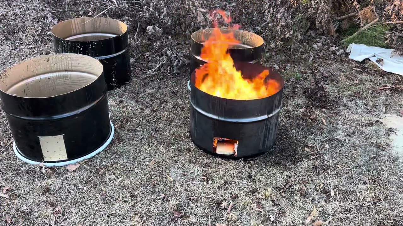 $15 55 gallon drum fire pit ASMR version