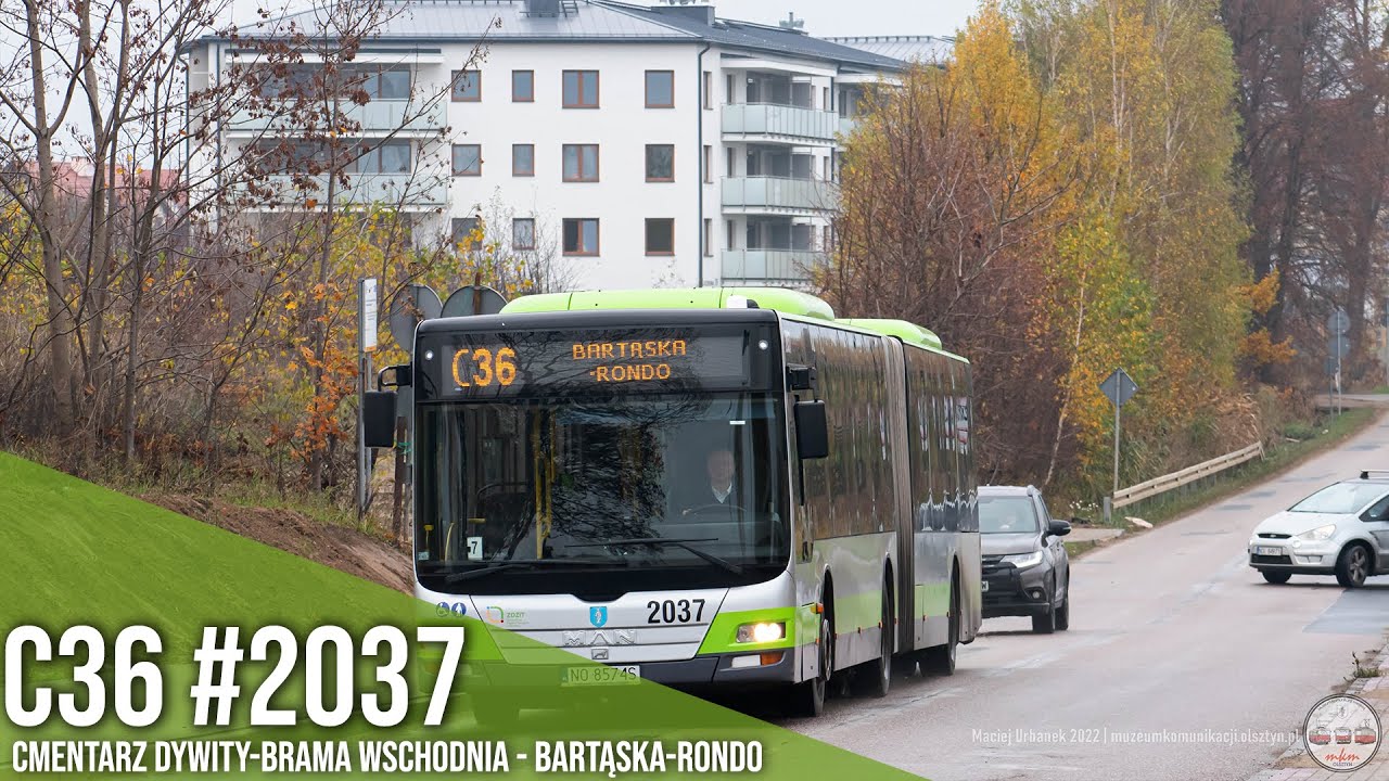 MPK Olsztyn | Przejazd MAN NG313 Lion’s City G #2037 | Linia C36 |