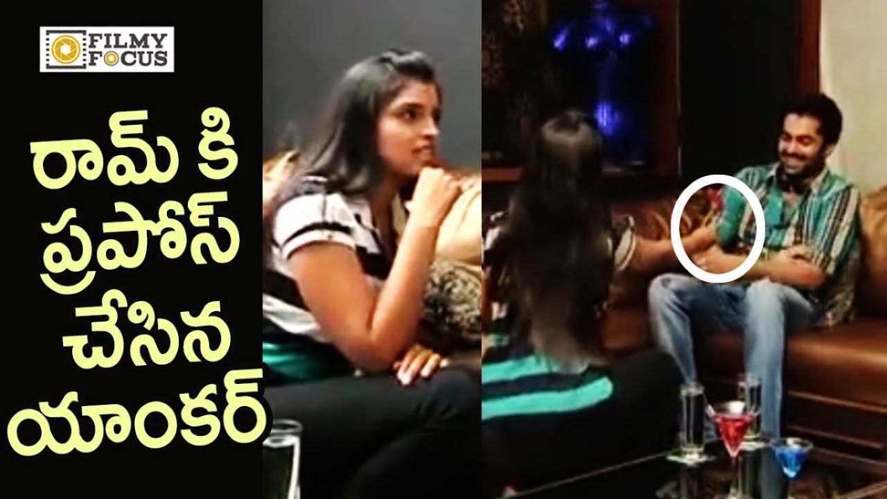 Anchor Shyamala Proposes to Hero Ram in Live Interview : Unseen Video - Filmyfocus.com