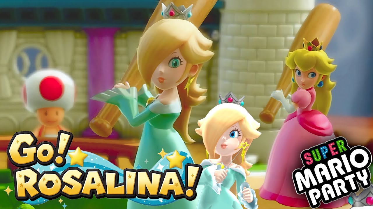 Super Mario Party Mini League Baseball Rosalina and Peach vs Donkey Kong and Bowser