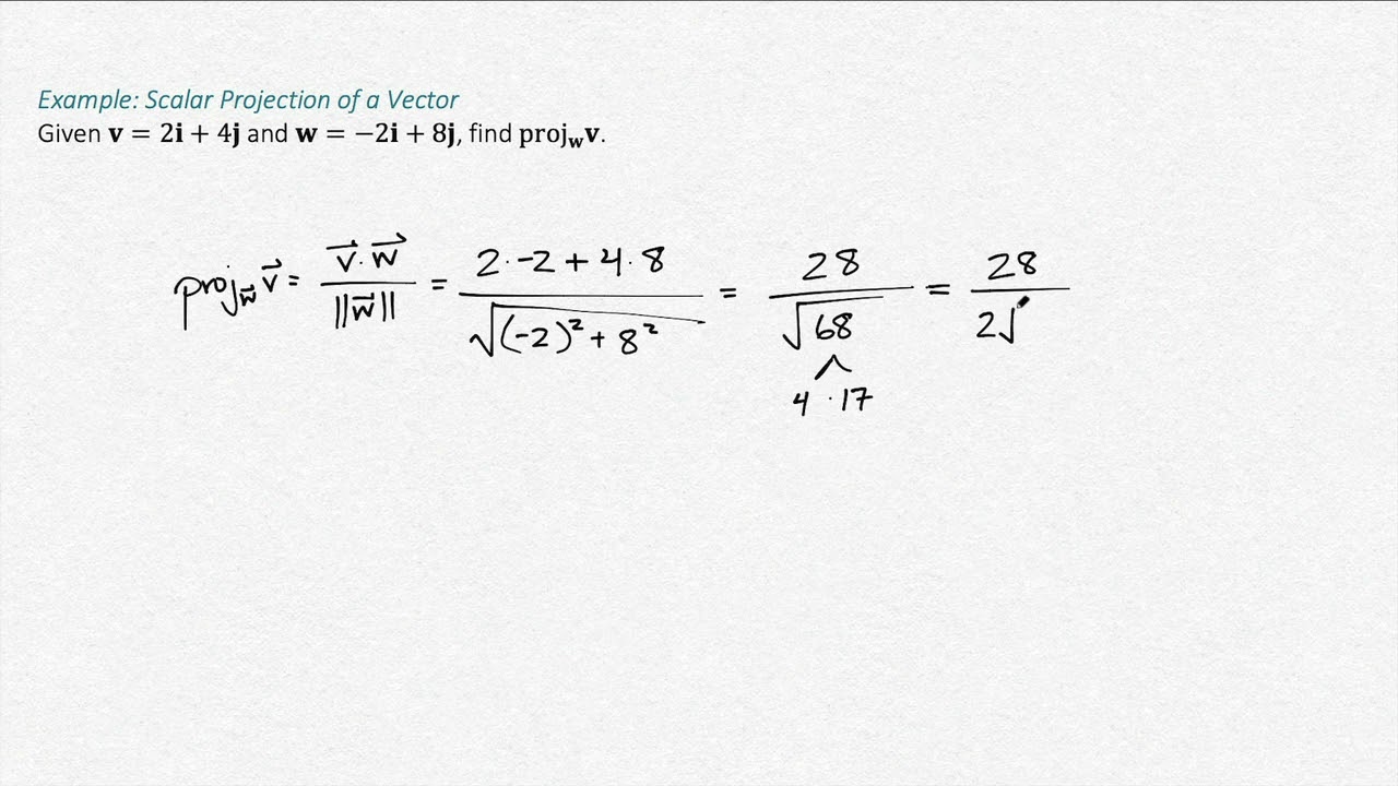 Scalar Projection of a Vector Example