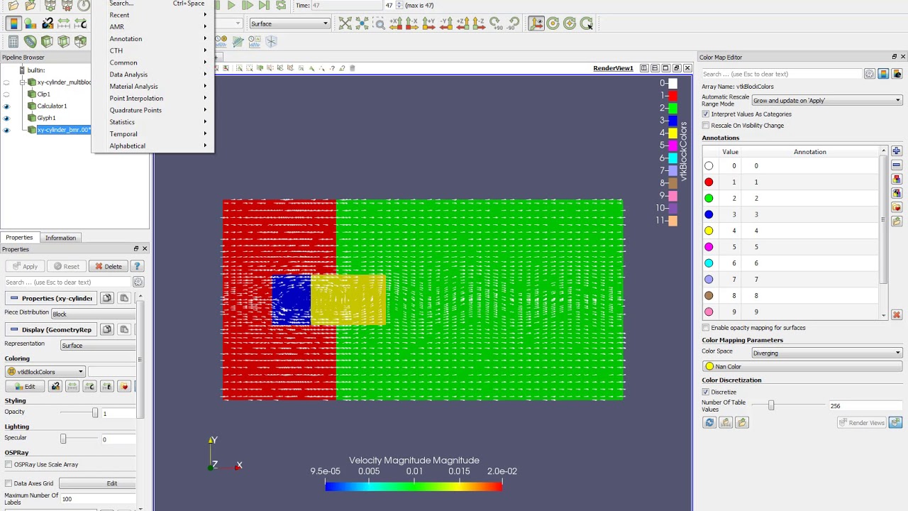 Cylinder Flow: Paraview Post-Processing