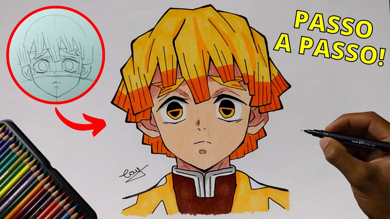 Como desenhar ZENITSU (Demon Slayer)