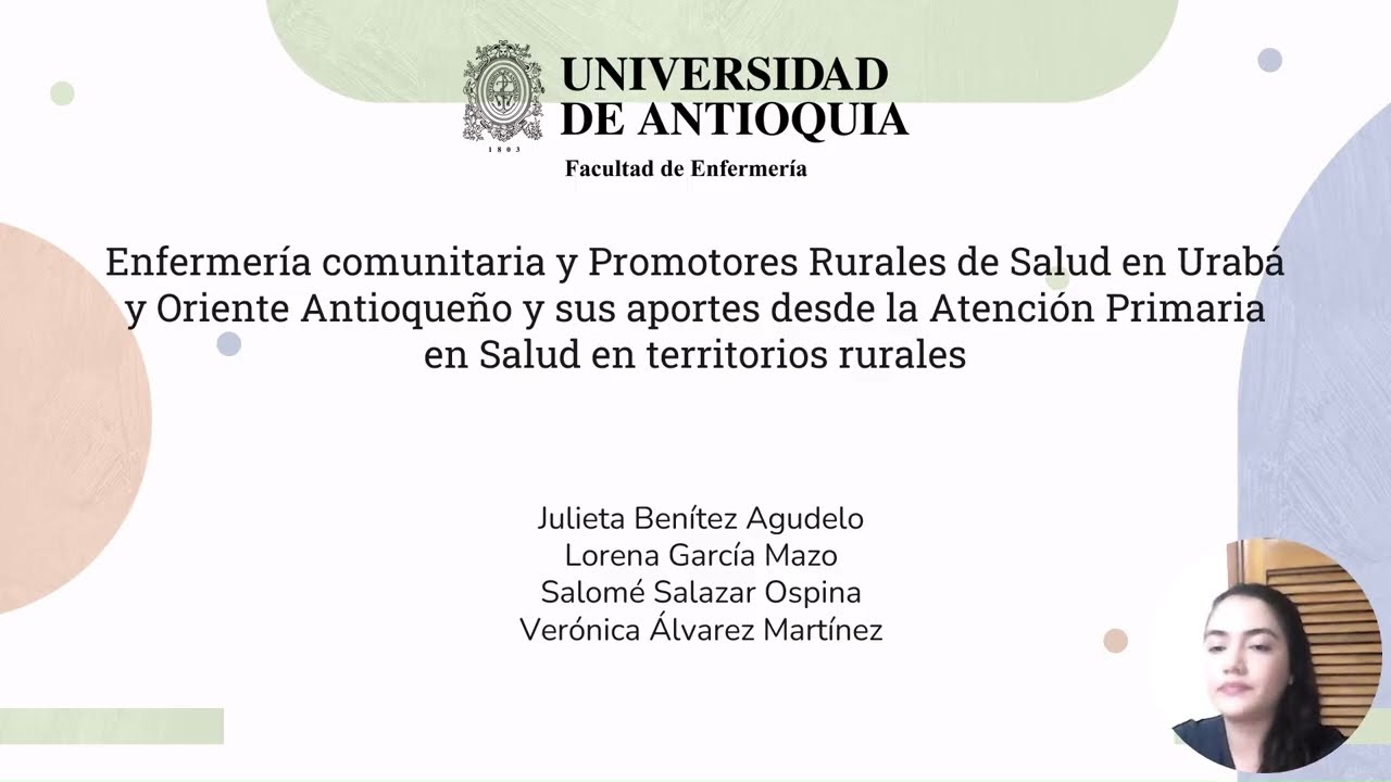 Enfermería comunitaria y promotores rurales de salud en Urabá y Oriente Antioqueño y sus aportes.