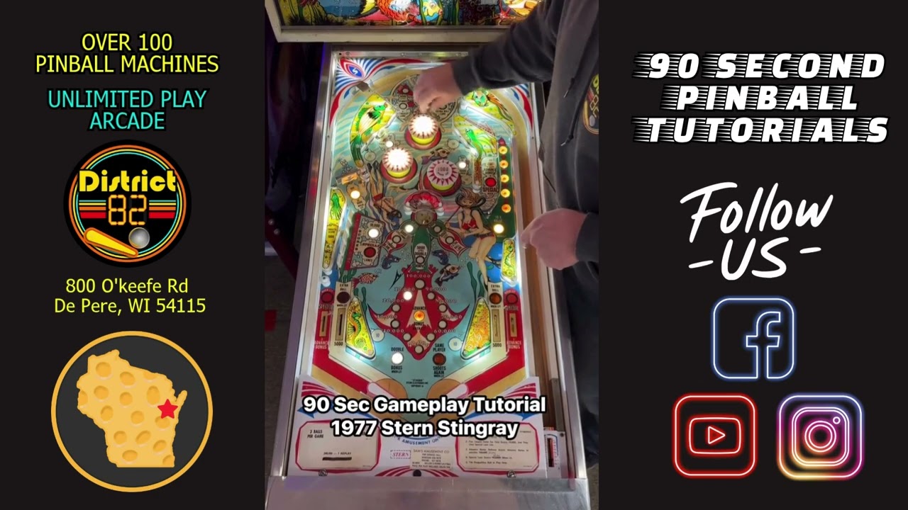90 Second Pinball Tutorials - 1977 Stern Stingray Pinball Machine