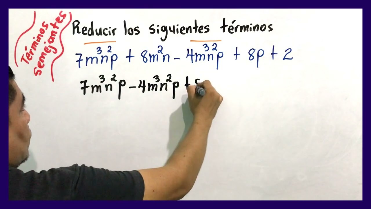 Reducción de términos semejantes. Ejemplo 1.