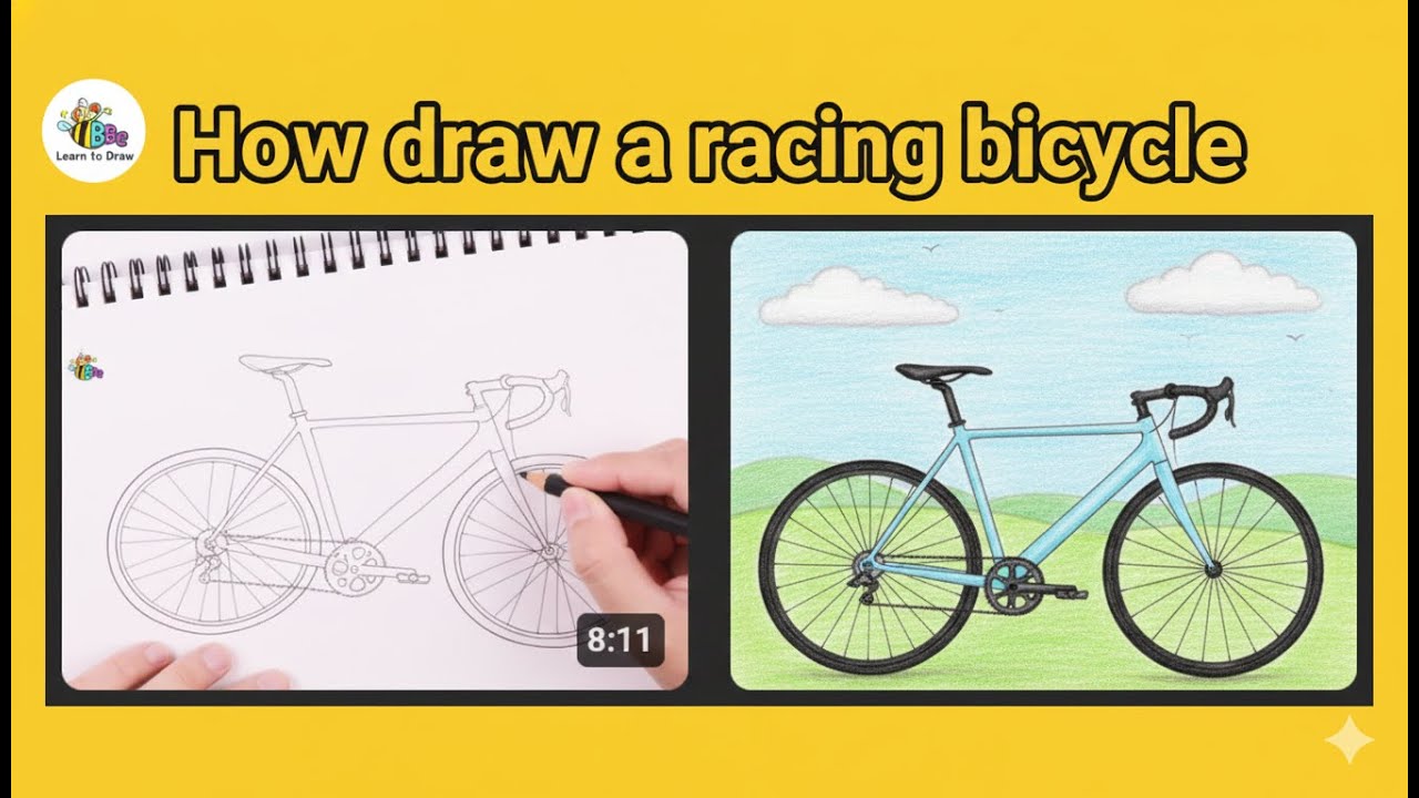 How to draw a racing bicycle
