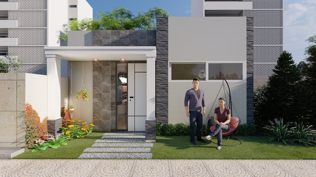 Plano de casa de 7x8 metros | Planos de casas de 2 dormitorios