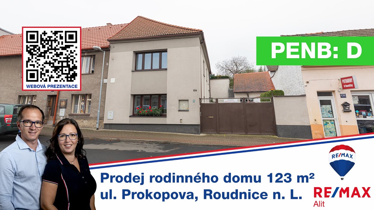 Prodej dvougeneračního rodinného domu 123 m²  v Roudnici n. L., RE/MAX Alit, Iveta Bydžovská