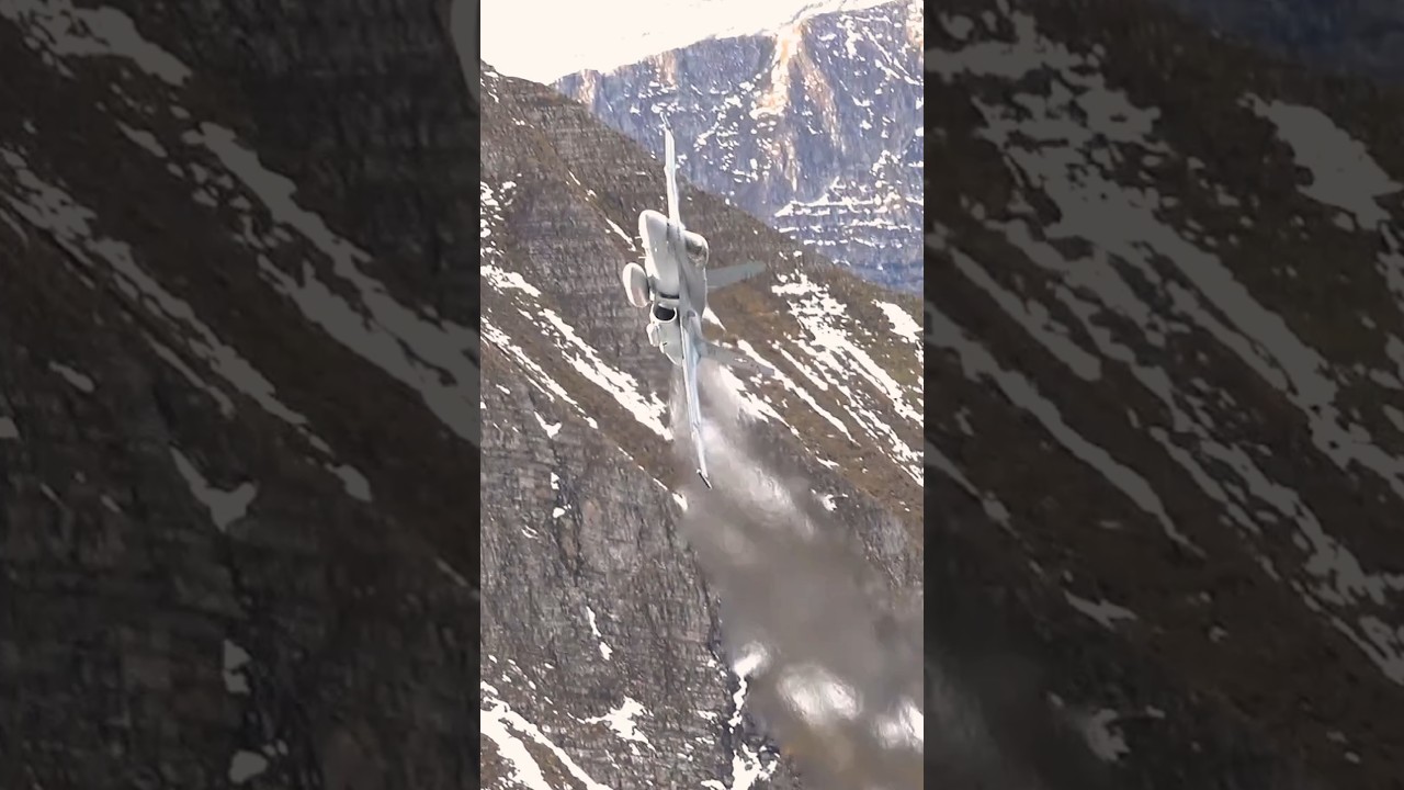 Axalp 2024 Swiss Hornet in the Alps 🇨🇭🐝 #aviation #planespotter #fighterjet #hornet #axalp