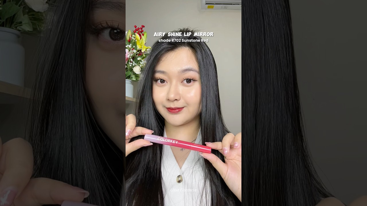 Colorkey resmi masuk Indo❤️ Try on Airy Shine Lip Mirror shade R702 Sunstone Red