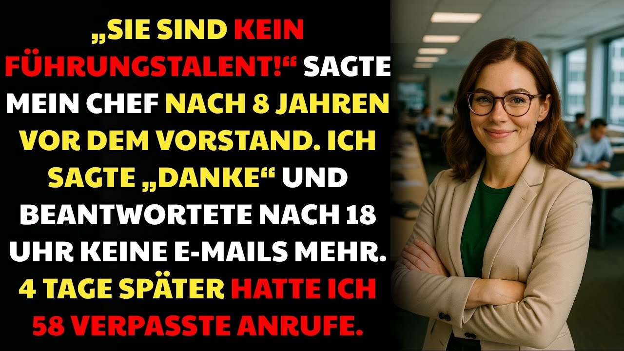 Mein Chef Nannte Mich „Kein Führungstalent“ – Also Beendete Ich Seine Karriere 💼