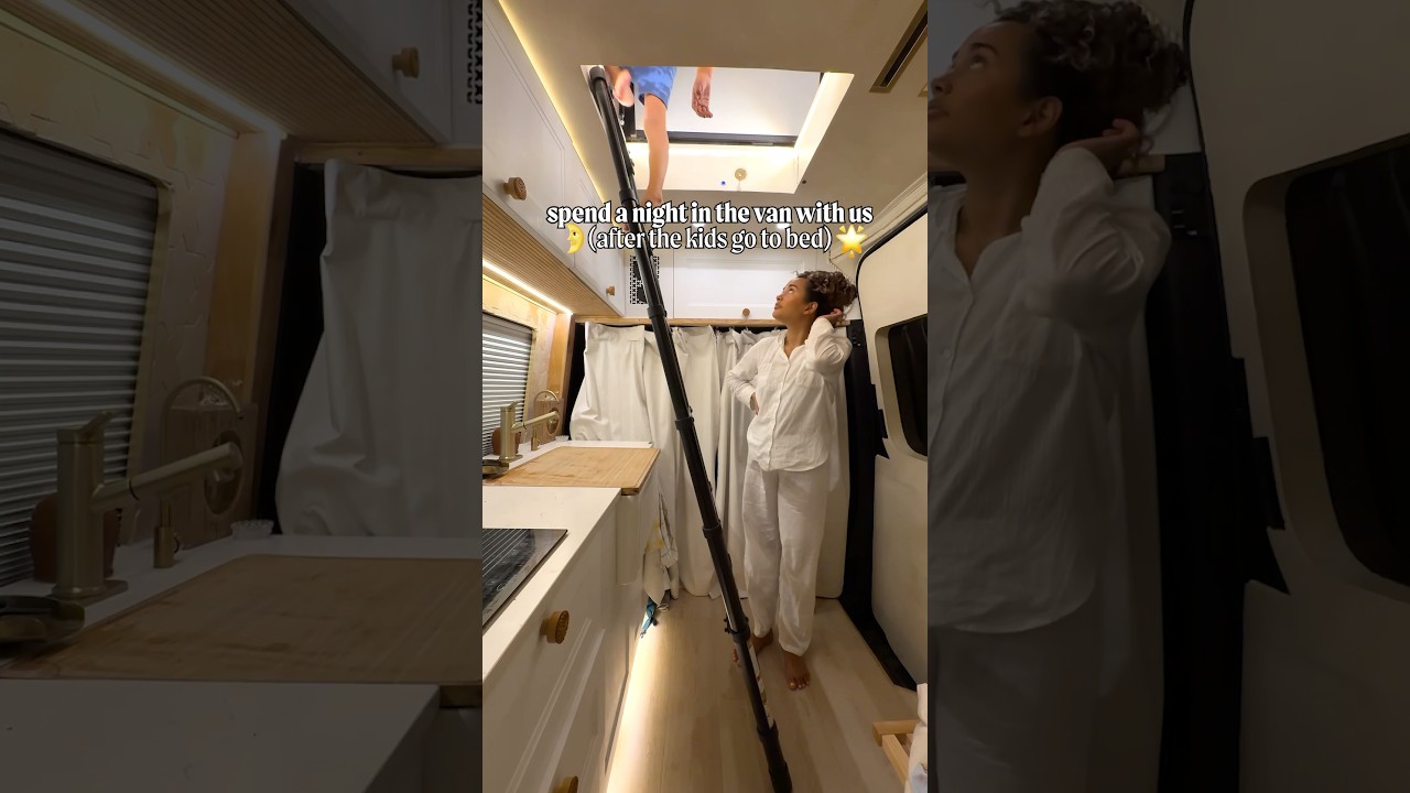 Family of 4 living in a van. Our night routine 🌛#vanlife #familyvanlife #familyvan