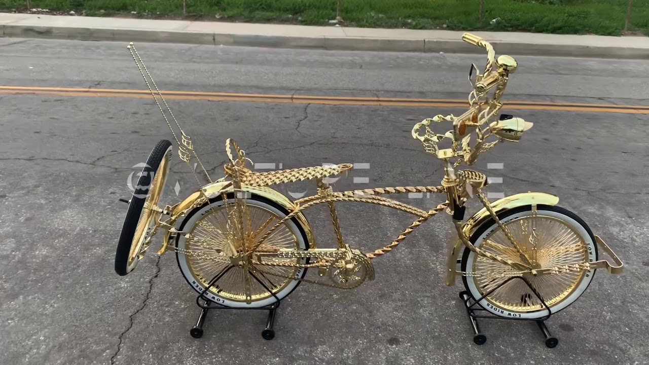 20” inches lowrider twisted cage gold bike for movie and music rentals