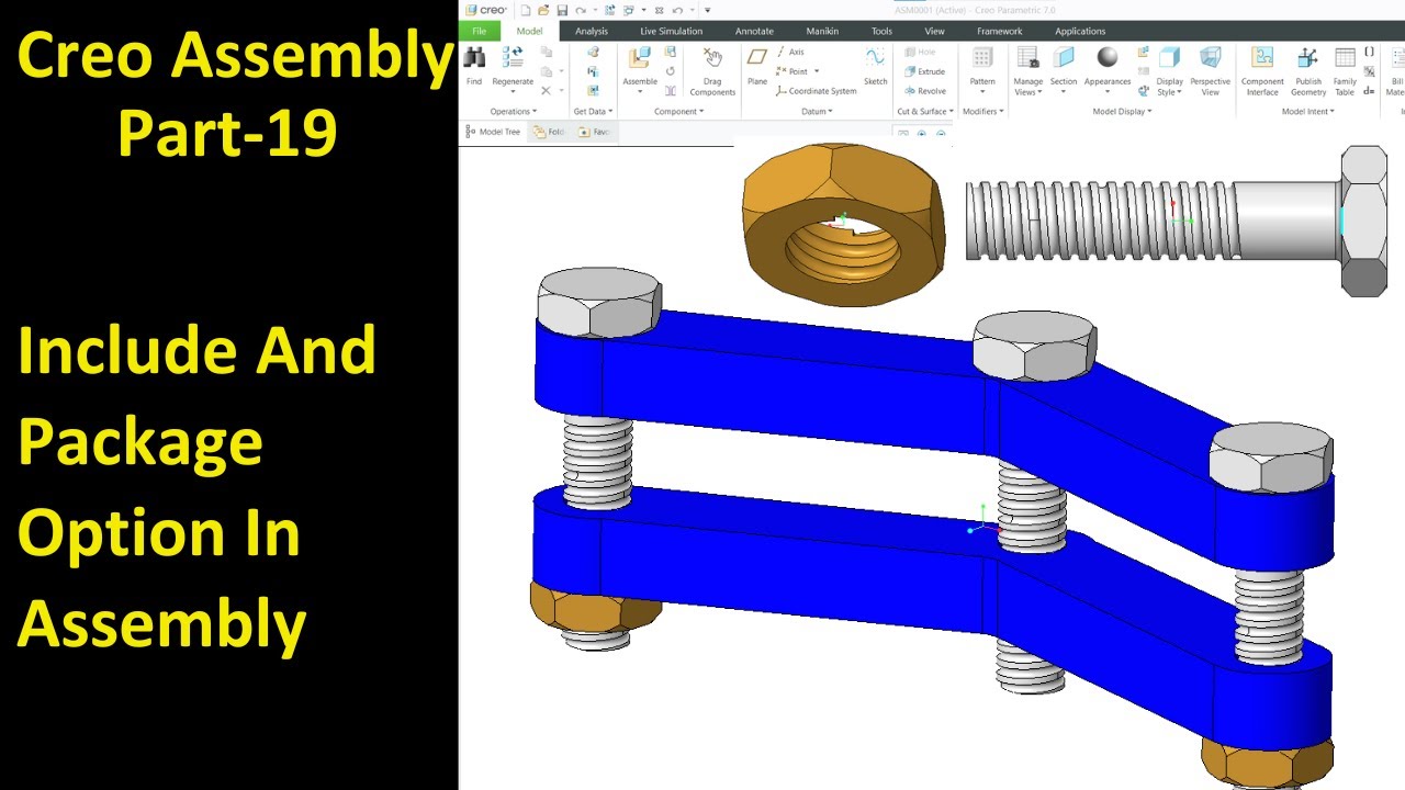 #19 Creo Assembly Design- Include & Package Option In Assembly