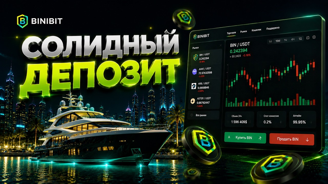 ТОКЕН ЛЕТИТ НА ЛУНУ, А ДЕПОЗИТ ПОЧТИ 3 К ДОЛЛАРОВ В BINIBIT