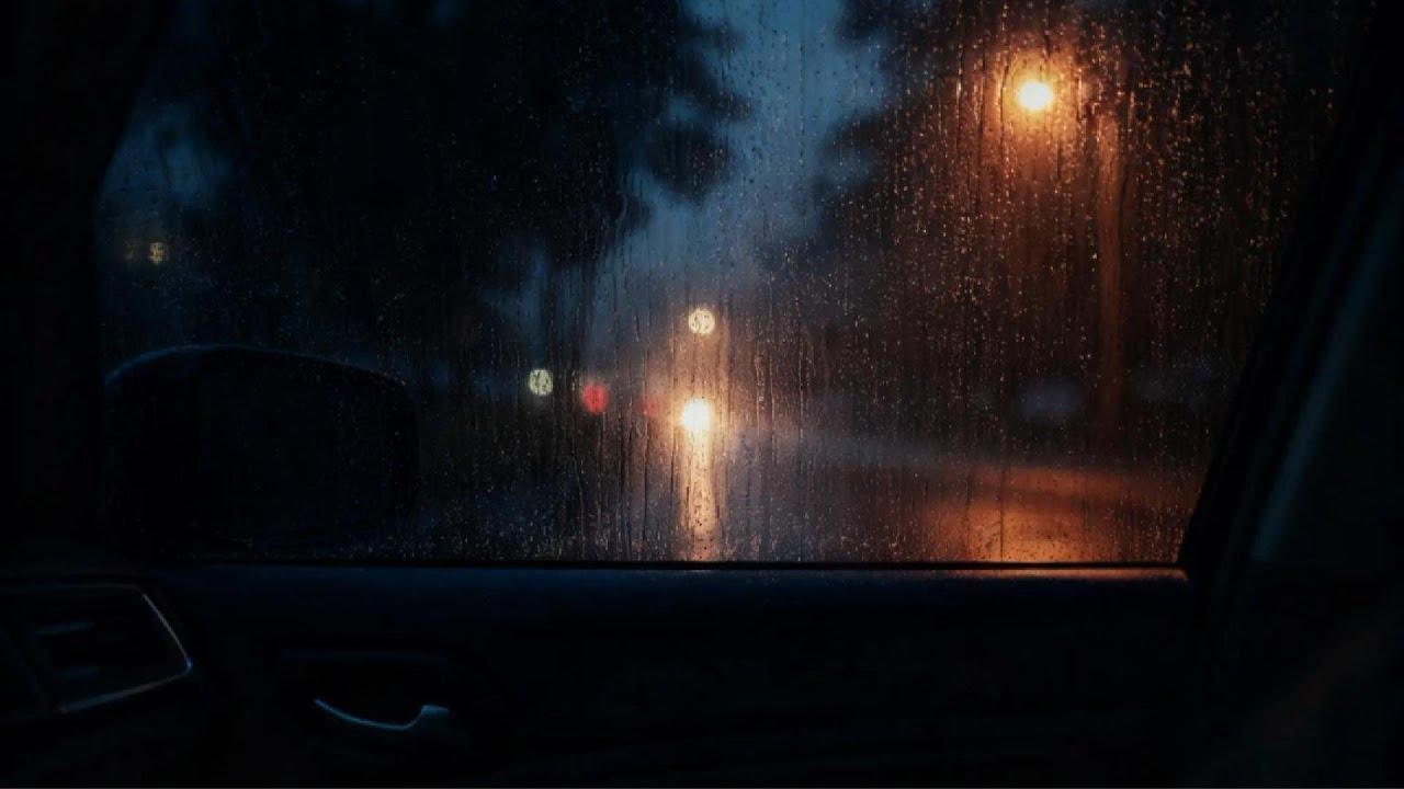 Relaxing Rain Sounds on Car | No Music | 1 Hour | Black Screen