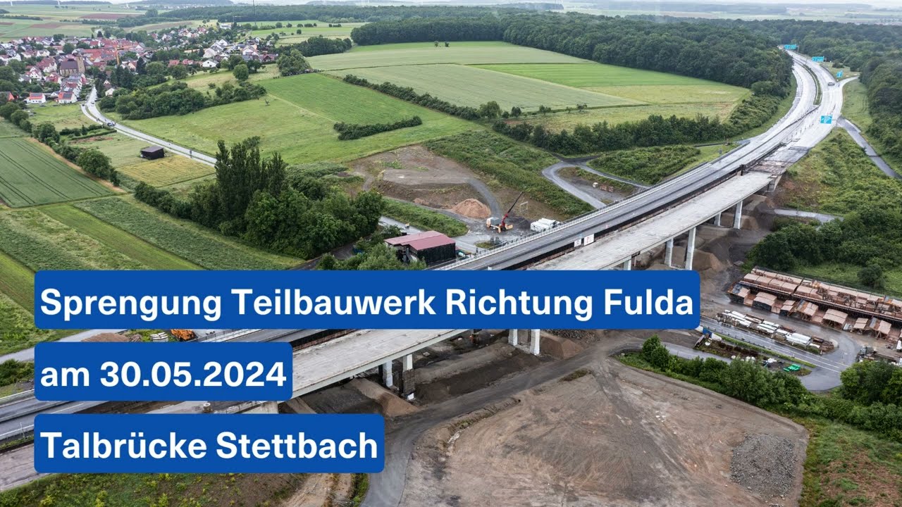 Sprengung an der Talbrücke Stettbach