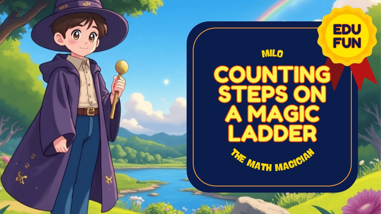✨ Milo The Math Magician: Counting Steps on the Magic Ladder! 🪄🔢 #kids #children #story #maths