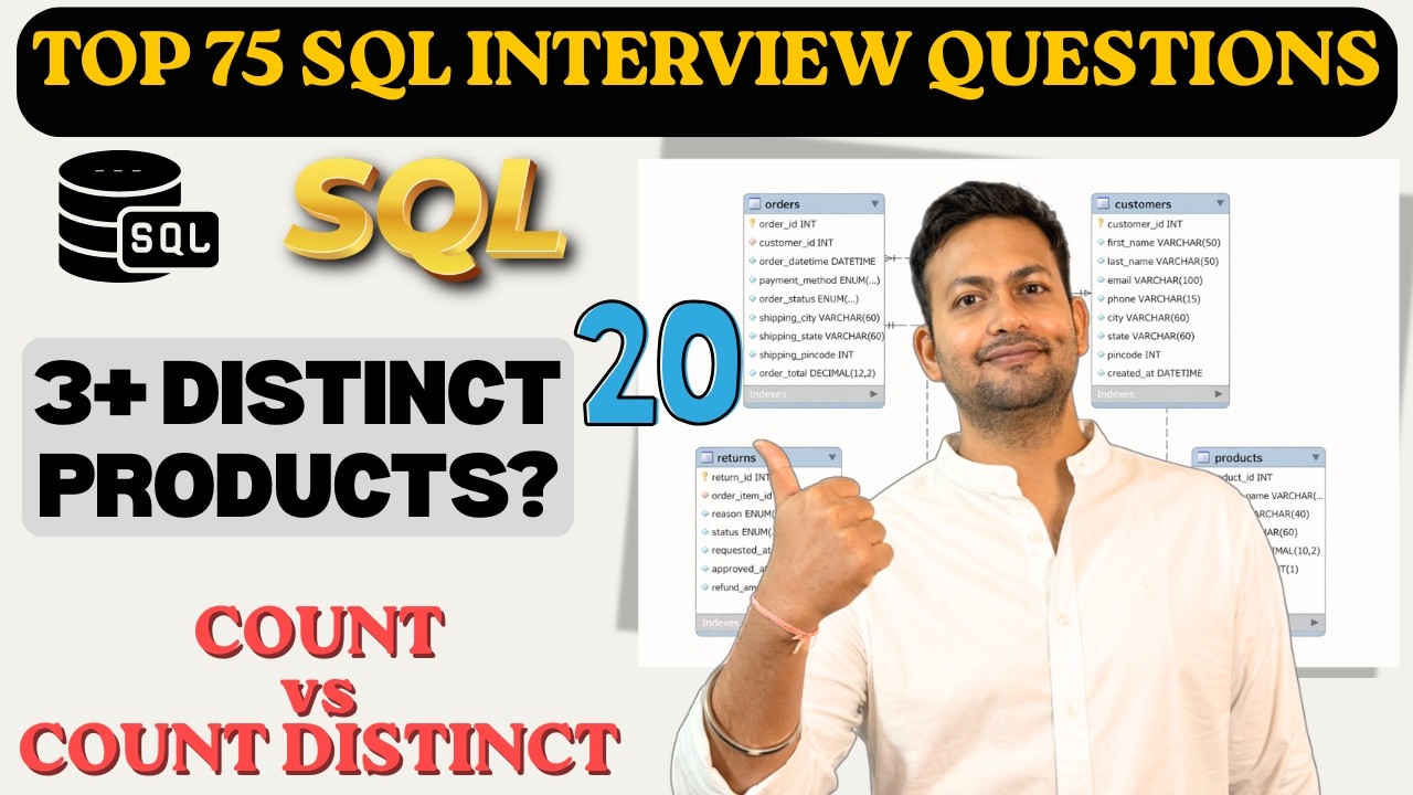 SQL- Orders Having More Than 2 Distinct Products | Top 75 SQL Coding Interview Questions