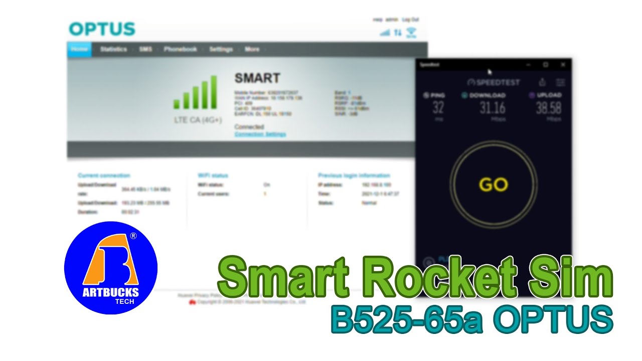 Smart Rocket Sim with B525-65a & Zensei Parabolic Antenna | SPEEDTEST