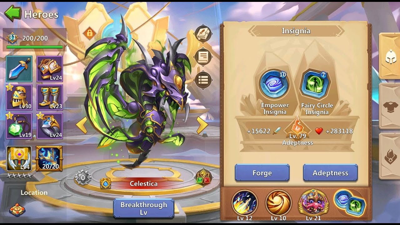 castle clash buying celestica for 250$ and double evolving it