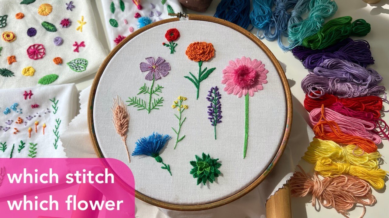 How to embroider flower from photo. Which stitch which flower
