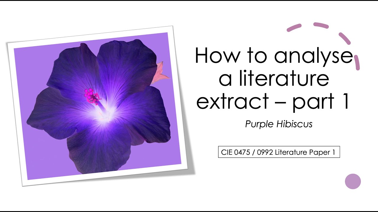 How to approach the extract question: CIE Literature IGCSE 0475/0992 Purple Hibiscus (part 1/2)