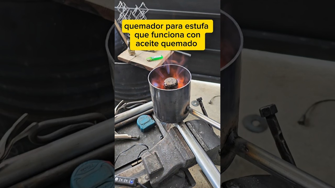 Quemador para estufa que trabaja con aceite quemado #tip #tutorial #gatedesing #herreria #increible