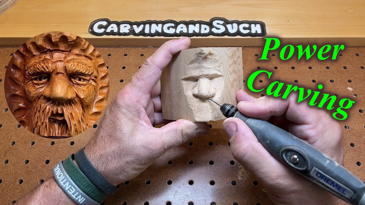 HOW TO POWER CARVE A NOSE using cedar wood and Dremel-Kutzall