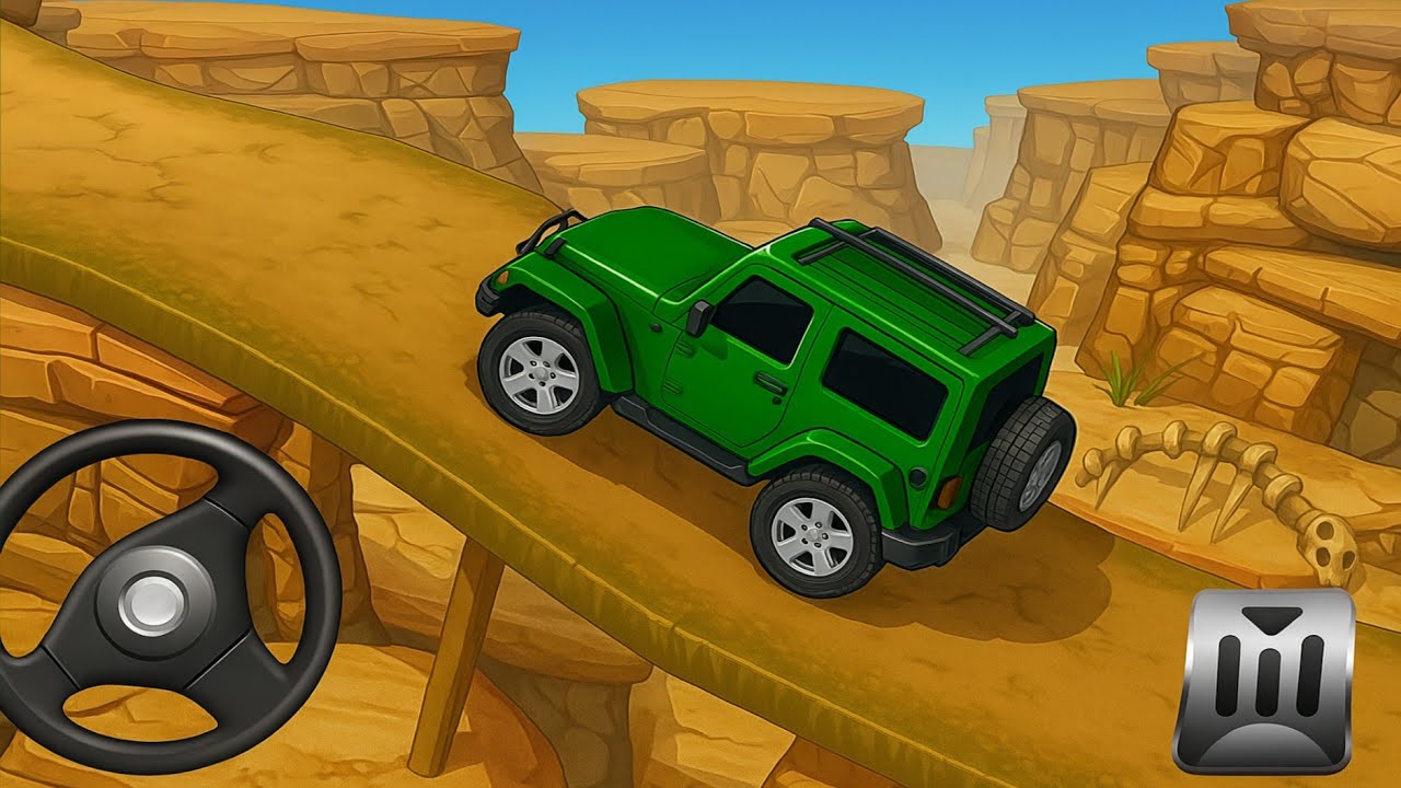 🚙 खतरनाक पहाड़ी रास्तों पर जीप का जबरदस्त सफर! 🏜️🔥 #viral #video #cargames #subscribe #like 