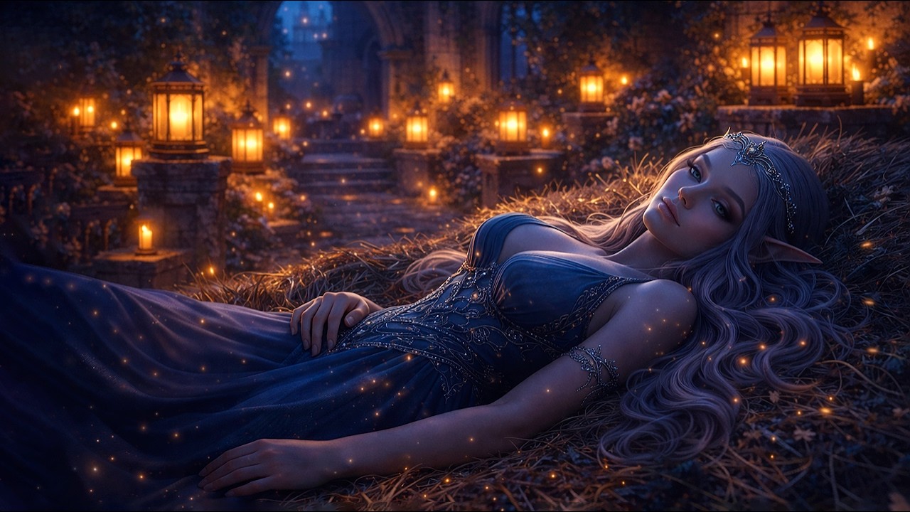 Lanterns in the Courtyard | Relaxing Medieval Music | Fantasy Ambience for Study, Relax and Sleep