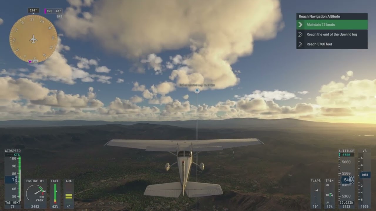 MSFS 2024:Activities: Flight Training: VFR Navigation: Departure