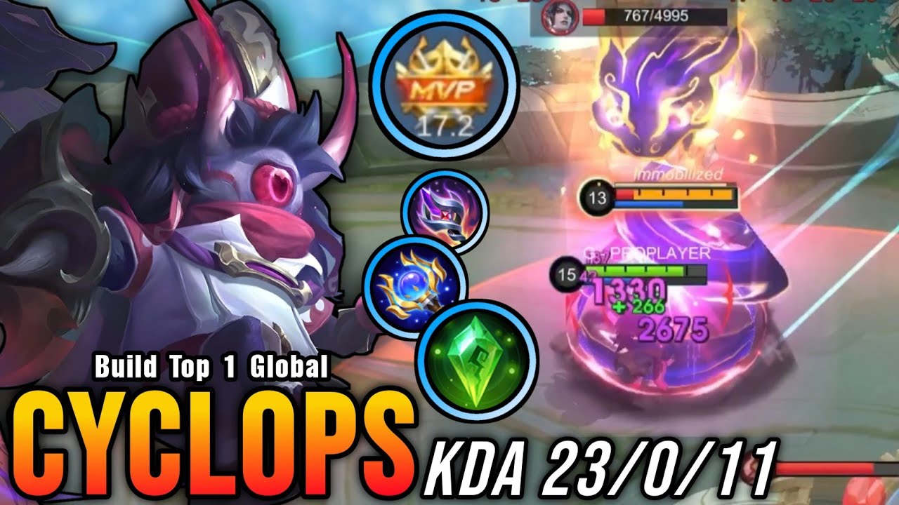23 Kills No Death!! Cyclops MVP 17.2 Points 100% UNSTOPPABLE!! - Build Top 1 Global Cyclops ~ MLBB