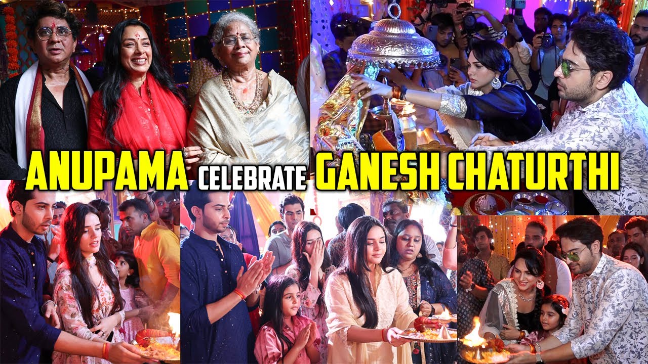 Rupali Ganguly With Anupama Team Perform Ganapati Aarti On The Sets Of 'Anupamaa'