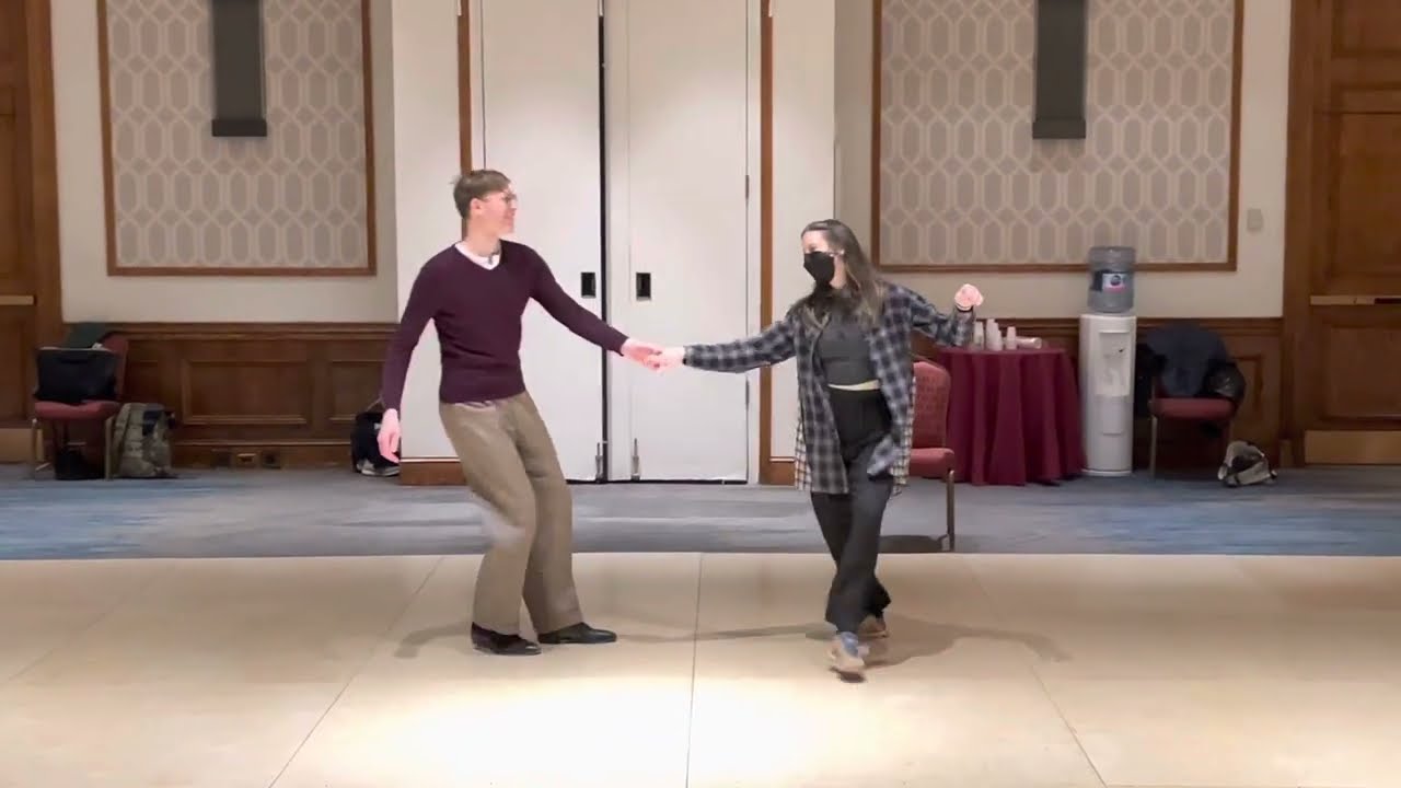 Lindyfest 2023 - Erin Morris & Christian Frommelt dance Lindy hop at the end of class