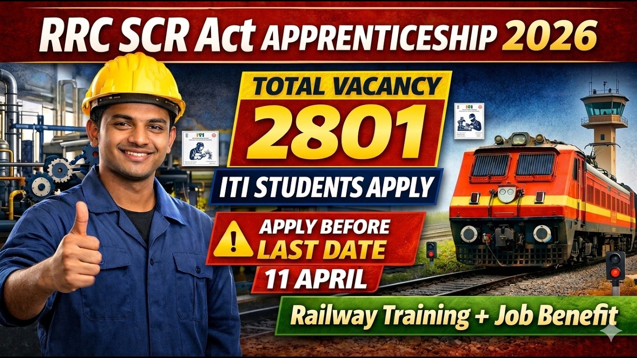 RRC SCR ACT Apprenticeship 2026 | ITI Students Big Opportunity | #itijobs #itiexam #railwaygroupd